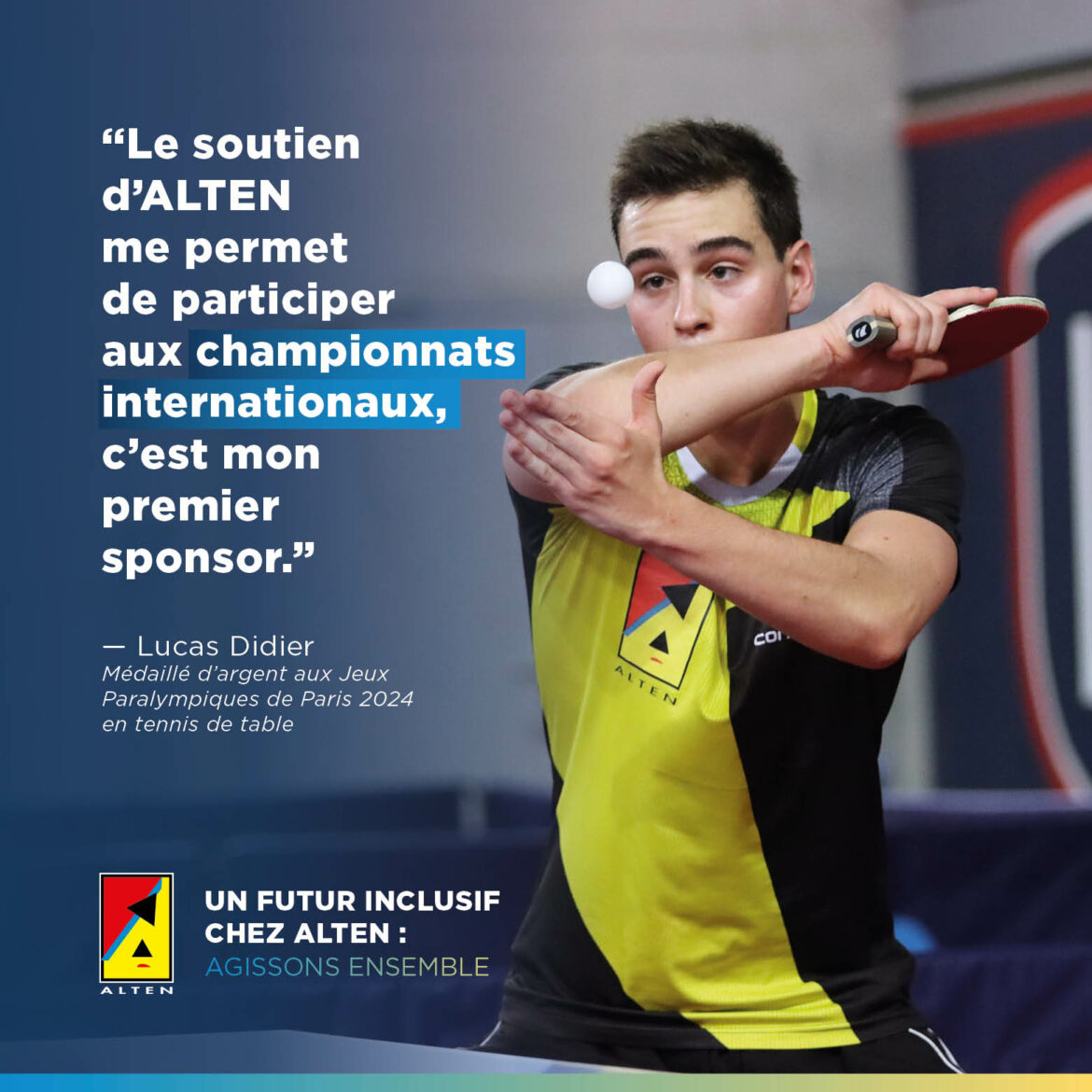 Poster de Lucas Didier médaillé aux Jeux Paralympiques de Paris 2024 en tennis de table