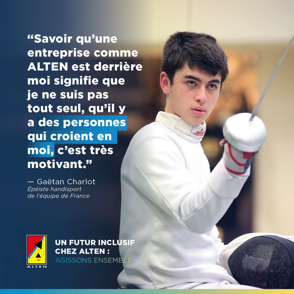 Poster de l'interview de Gaëtan Charlot Épéiste handisport de l'équipe de France